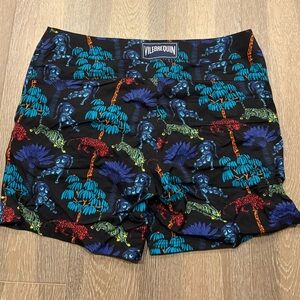 *NWT* VILEBREQUIN Black Tiger Leap Moonrise Swim Trunks